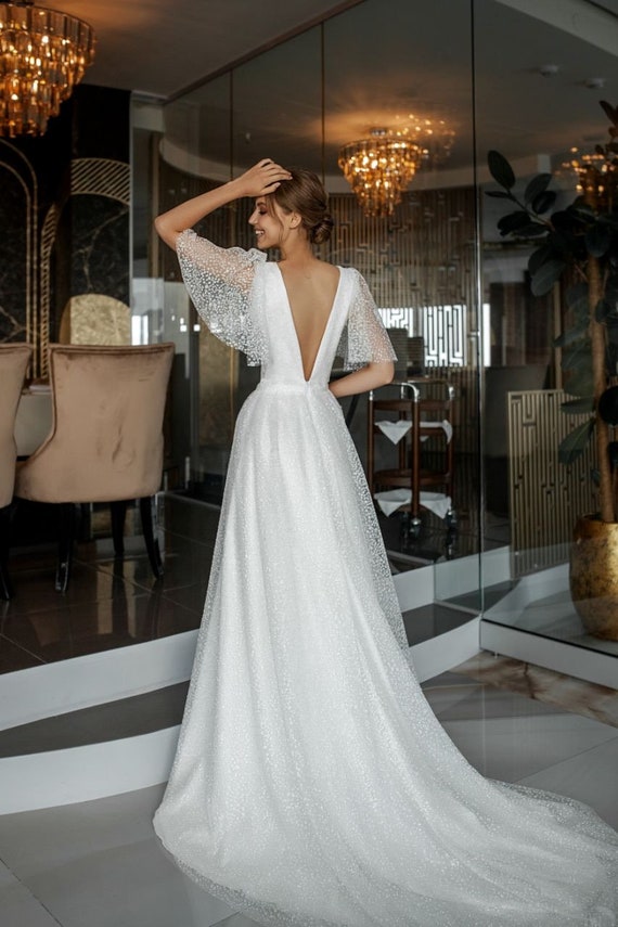 Butterfly Sleeve Lace A-line Bridesmaid Dress Butterfly Sleeve Lace A-line Bridesmaid Dress