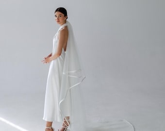 Elopement dress, Simple wedding dress, Halter neck dress, Open back dress Nomia