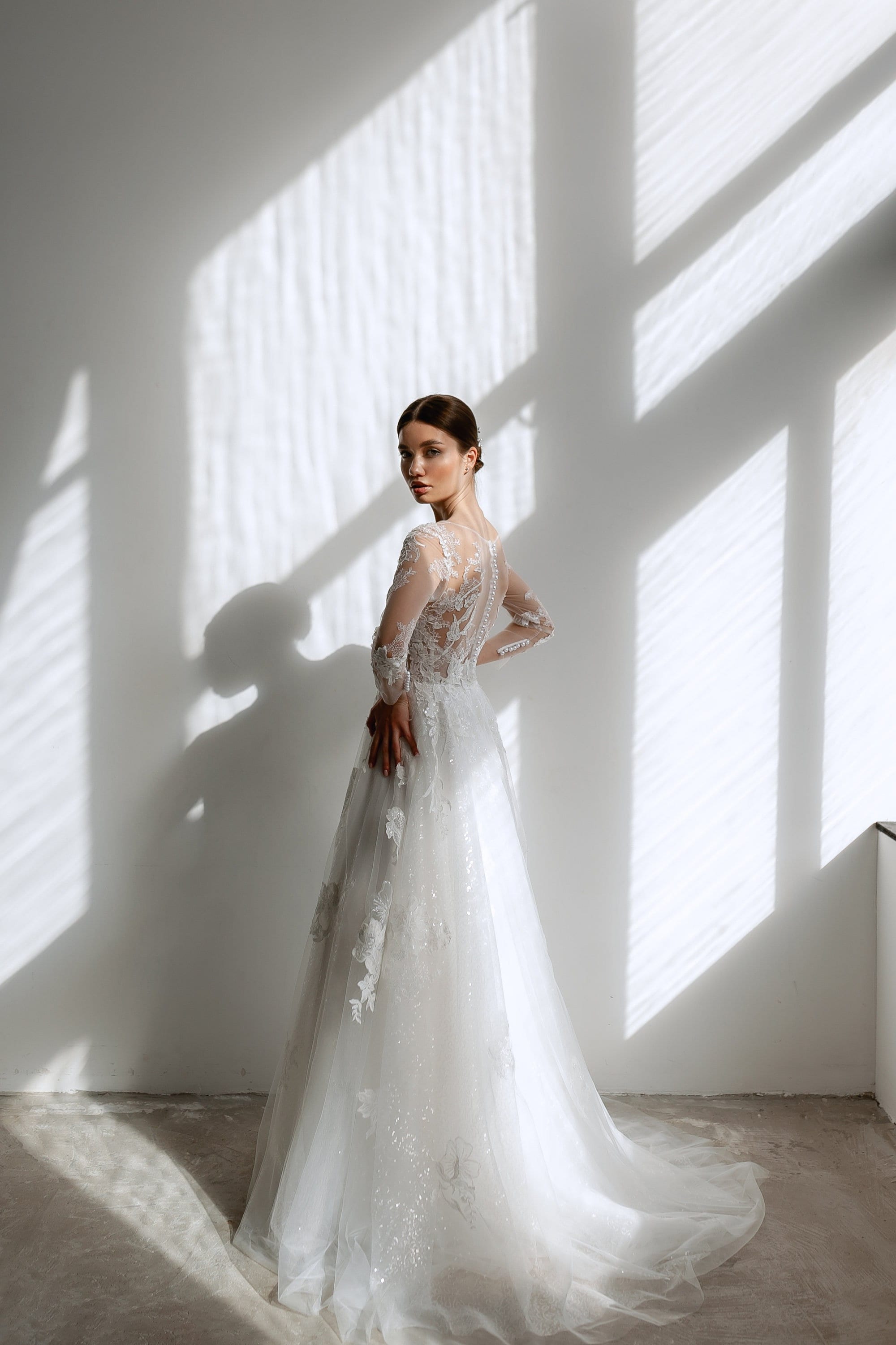 Long Sleeve Lace Wedding Dress Etsy