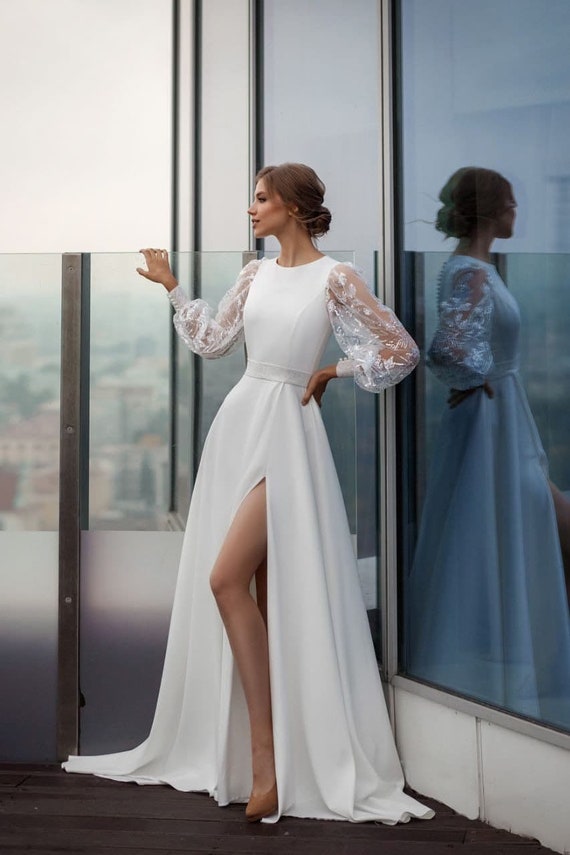 long sleeve winter wedding dresses