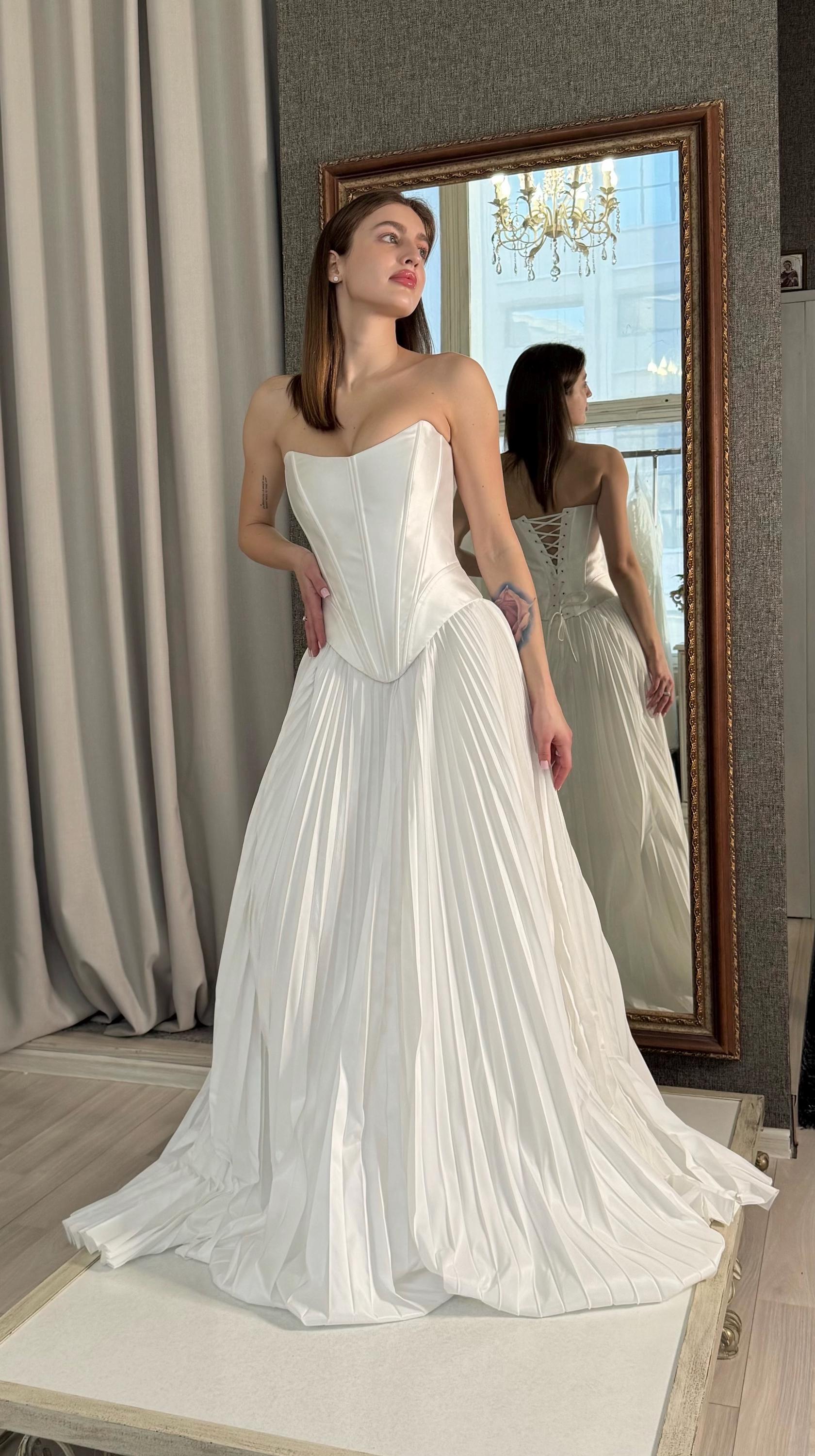 Bridal Corset Top Pleated Skirt - Etsy