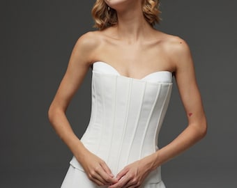 Cat Eye Schößchen Korsett Zweiteiler Brautkleid, Hochzeitskleid Hochzeitskleid