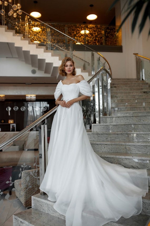 Elegant off Shoulder Wedding Dress With Sleeves, Fairy Tale Ball Gown Plus Size - Etsy Australia Elegant off Shoulder Wedding Dress With Sleeves, Fairy Tale Ball Gown Plus Size - Etsy Australia