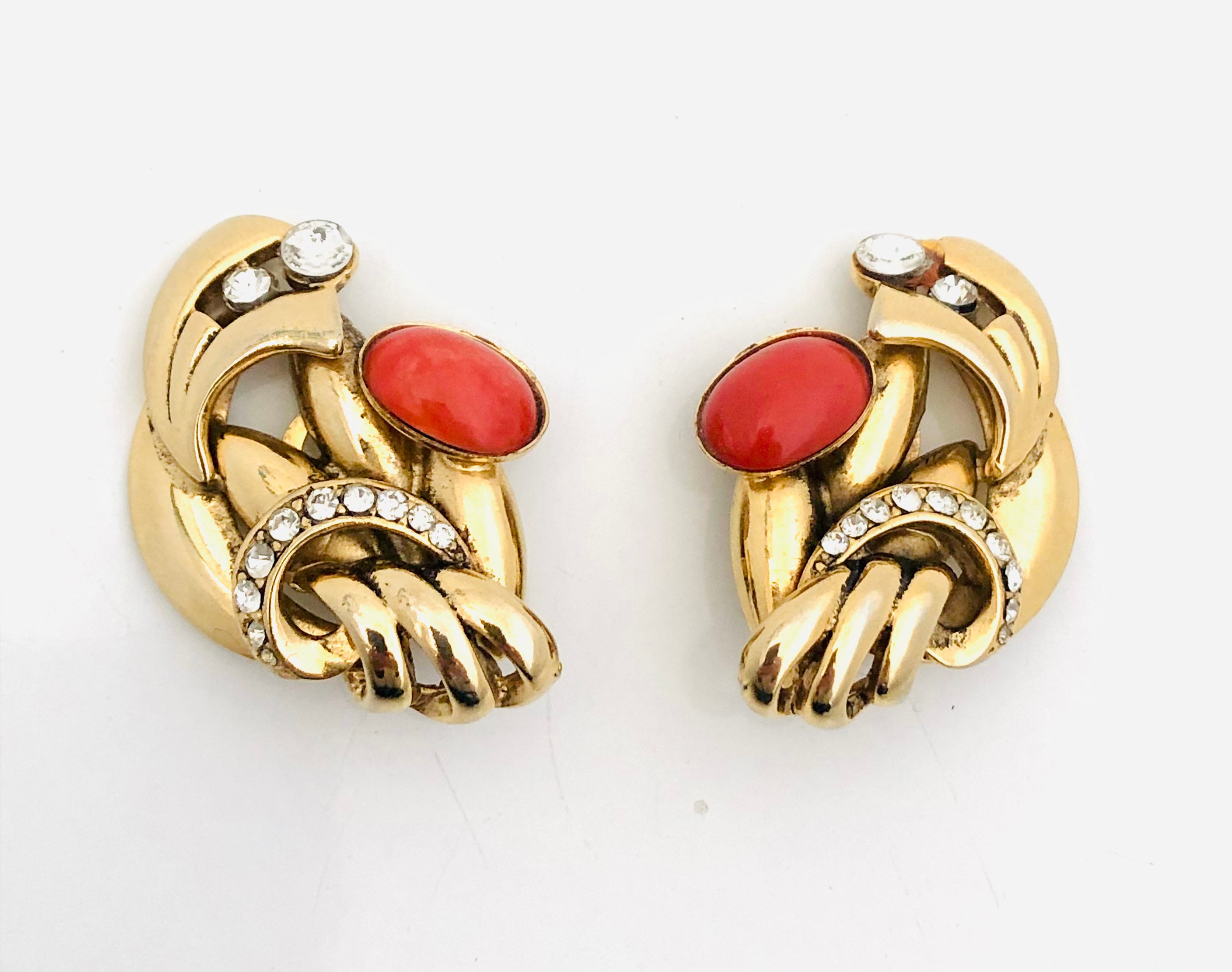 Vintage Large Clip on Earrings. Etsy