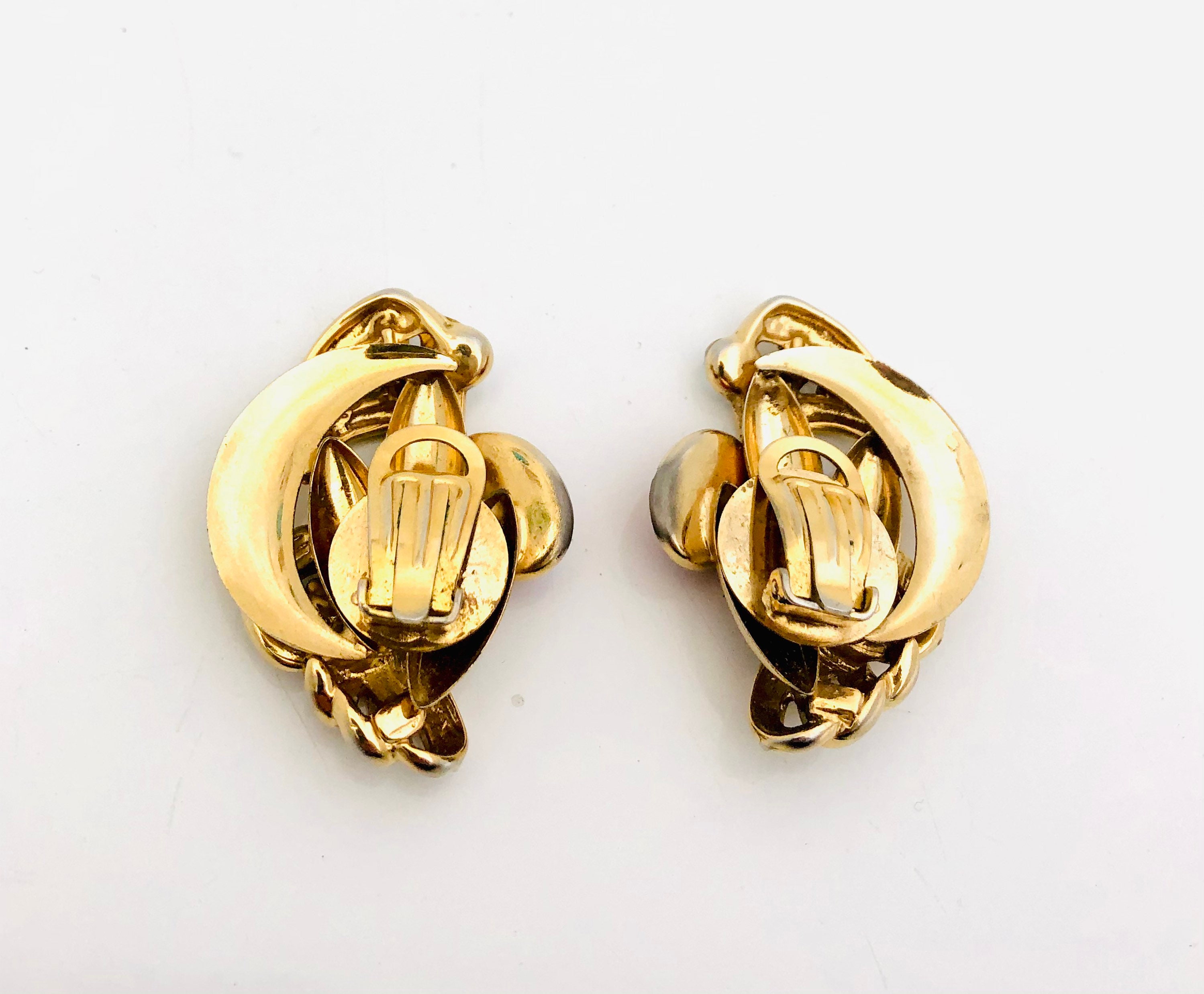 Vintage Large Clip on Earrings. Etsy