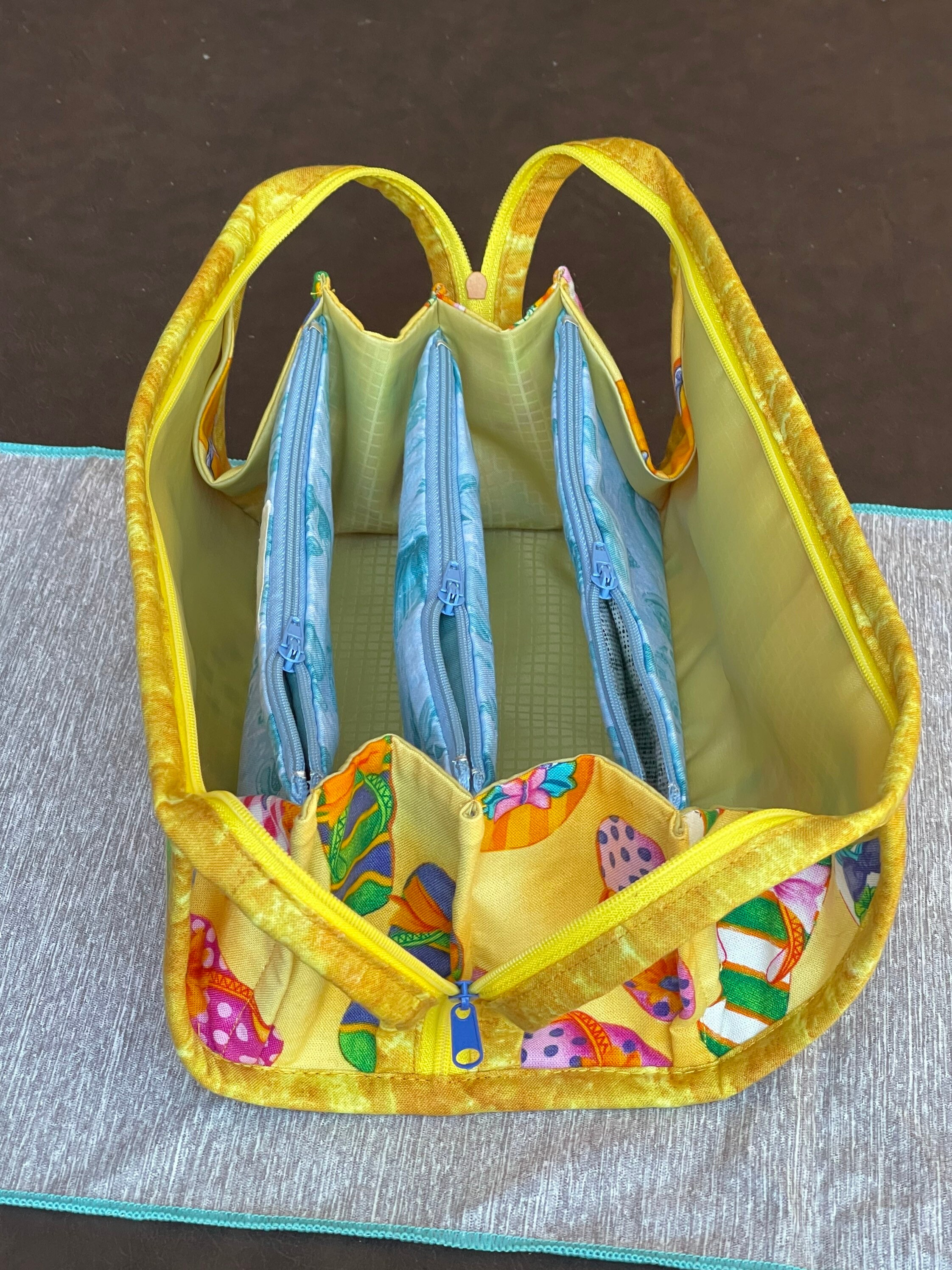 Small beach bag with 3 zippered suspended pockets Etsy