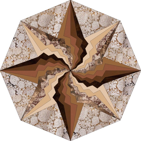 8-pointed Bargello Star, Chocolate Paradise, pattern, PDF file