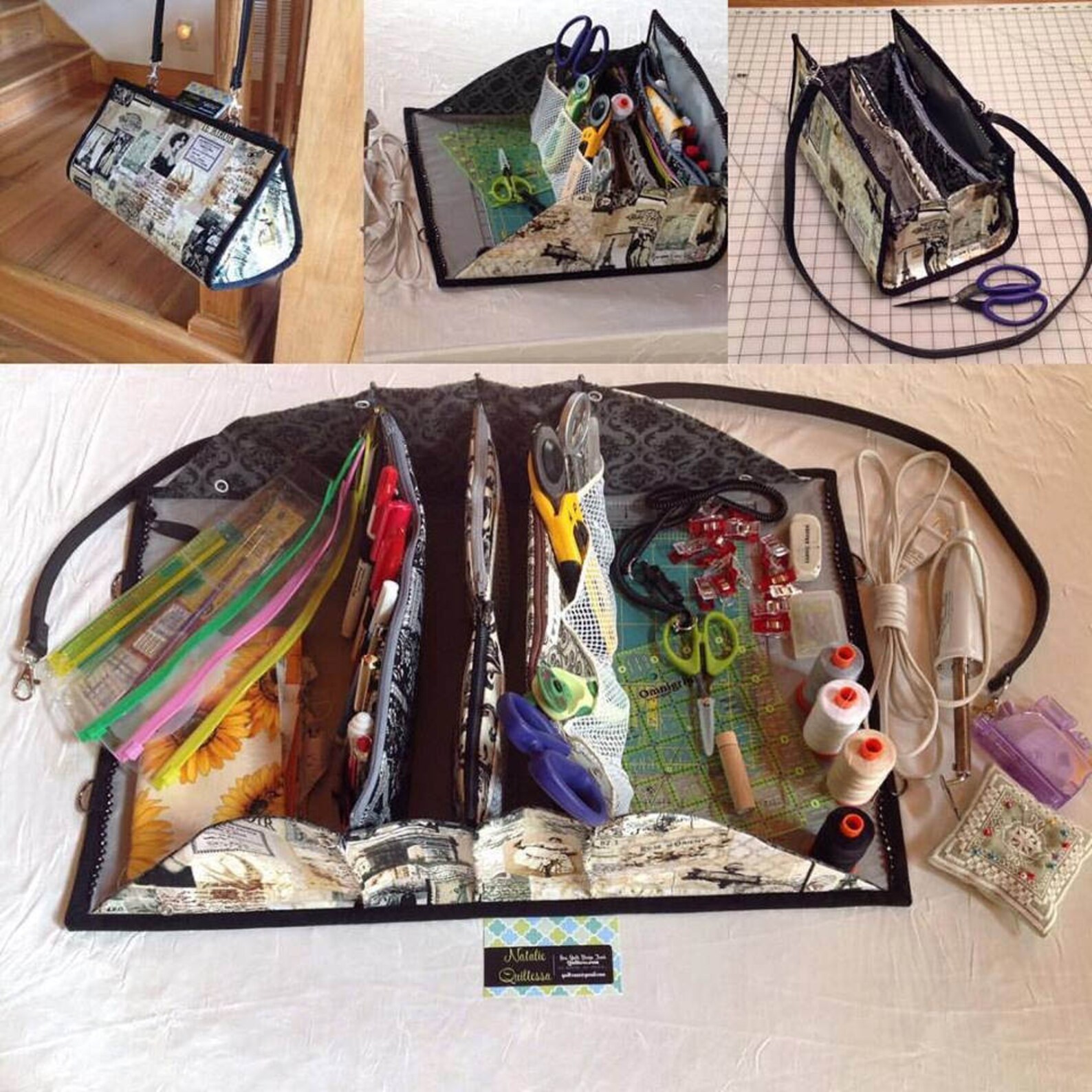 Quilters Organizer Bag supply kit light or dark Etsy