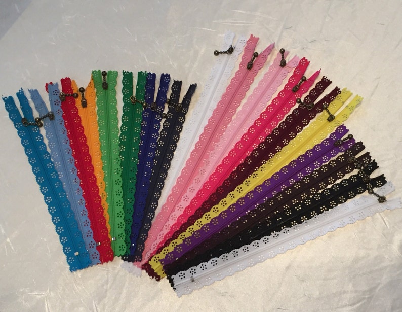 Zippers Decorative Lacy Scalloped Trim Available in 9 Etsy