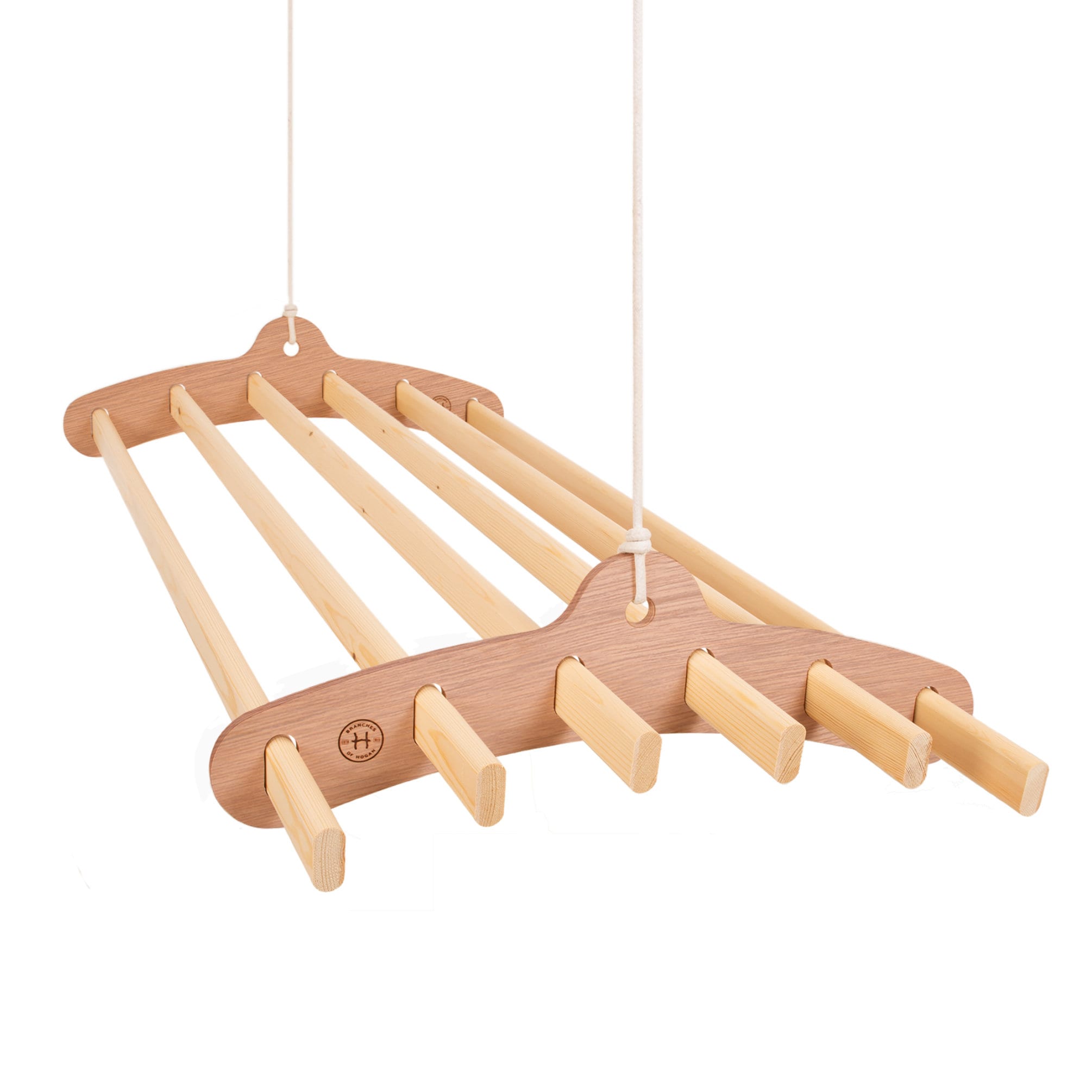 6 Lath Compact Wooden Hanging Clothes Drying Rack ou Pot - Cintre Monté Au Plafond Airer