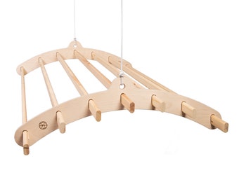 7 Lath Wooden Hanging Clothes Drying Rack or Pot Rack - Ceiling Mounted Plywood Hanger Airer
