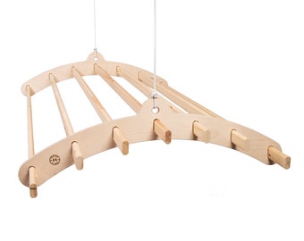 7-Lath Wooden Hanging Clothes Airer – Ceiling Mounted Drying Rack