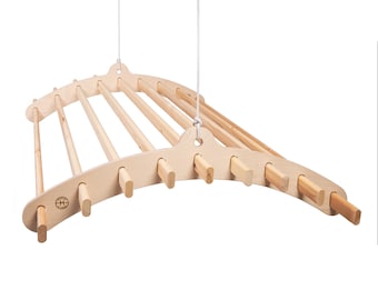 9 Lath Handmade Wooden Clothes Rack Dryer Ceiling Mounted Pulley Laundry Airer
