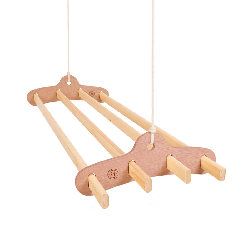 4-lath Wooden Hanging Clothes Drying Rack: Ceiling Mounted Birch Ply ...