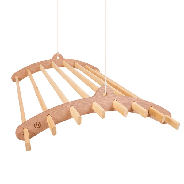 8 Lath Wooden Hanging Clothes Drying Rack or Pot Rack - Ceiling Mounted Plywood Hanger Airer