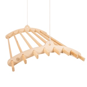 Wooden Hanging Clothes Drying Rack: Ceiling Mounted Plywood Hanger