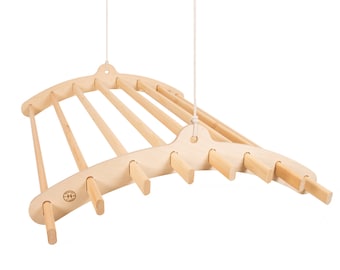 Wooden Hanging Clothes Drying Rack: Ceiling Mounted Plywood Hanger