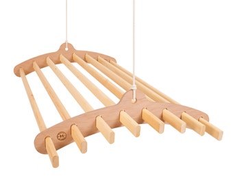 Compact Wooden Hanging Clothes Drying Rack: Ceiling Mounted Plywood Airer