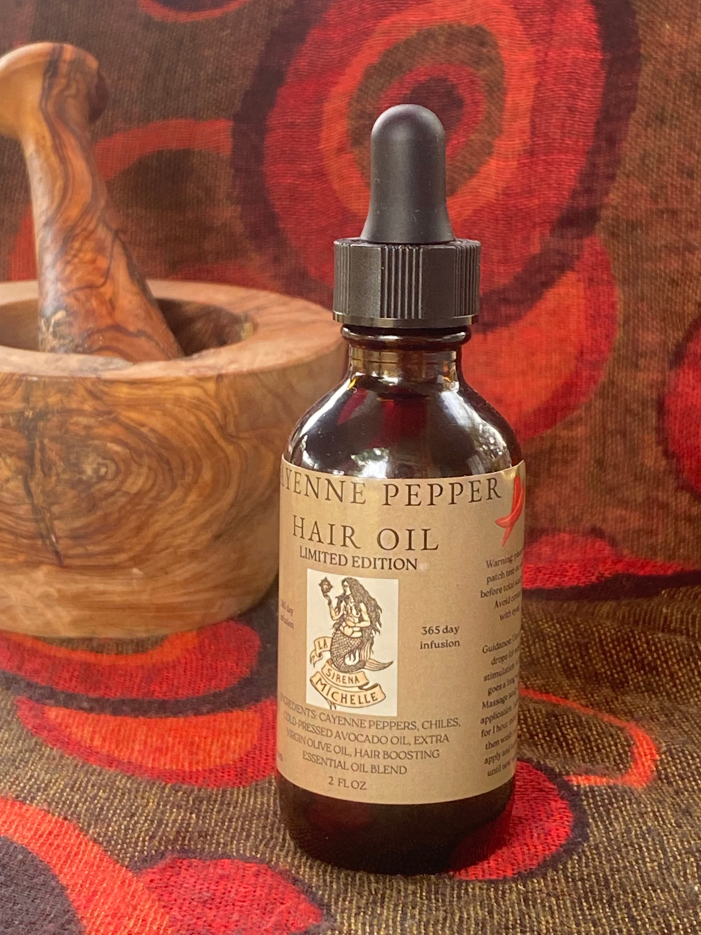 Cayenne Pepper hair oil/ stimulate hair follicles/potent hair oil infusion/ stop hair loss/ with essential oils for hair growth