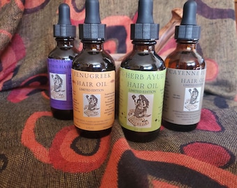 Set of Healthy hair oils/Herbal oil infusions/1 year Cold-pressed hair oil