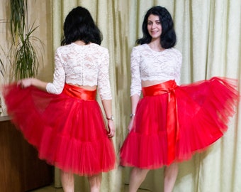 Red tulle skirt short tutu skirt adult tutus bachelorette skirt bridesmaid skirt ballet tutu wedding tulle skirt red tutu for women tulle