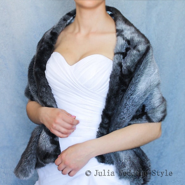 Faux fur wrap black,winter cover up,Fur black wrap,Faux Fur Wrap,Faux Fur Shawl,winter shrug,warm bridal wrap,bolero bridesmaid accessories