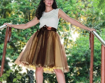 Brown tulle skirt,yellow tulle skirts,bridesmaid skirt,party skirt,Floor length Tutu,ballet skirt,womens tulle skirts,tulle wedding skirt