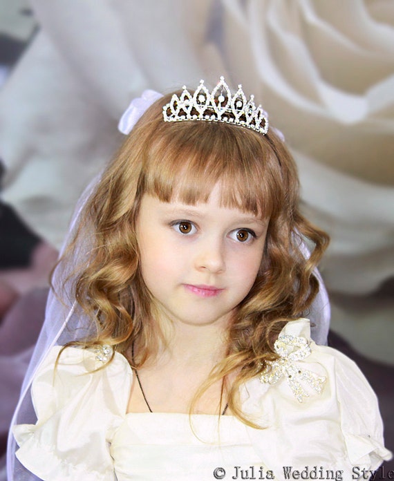 First Communion Headband Veilflower Girl Tiaraflower Girl Etsy