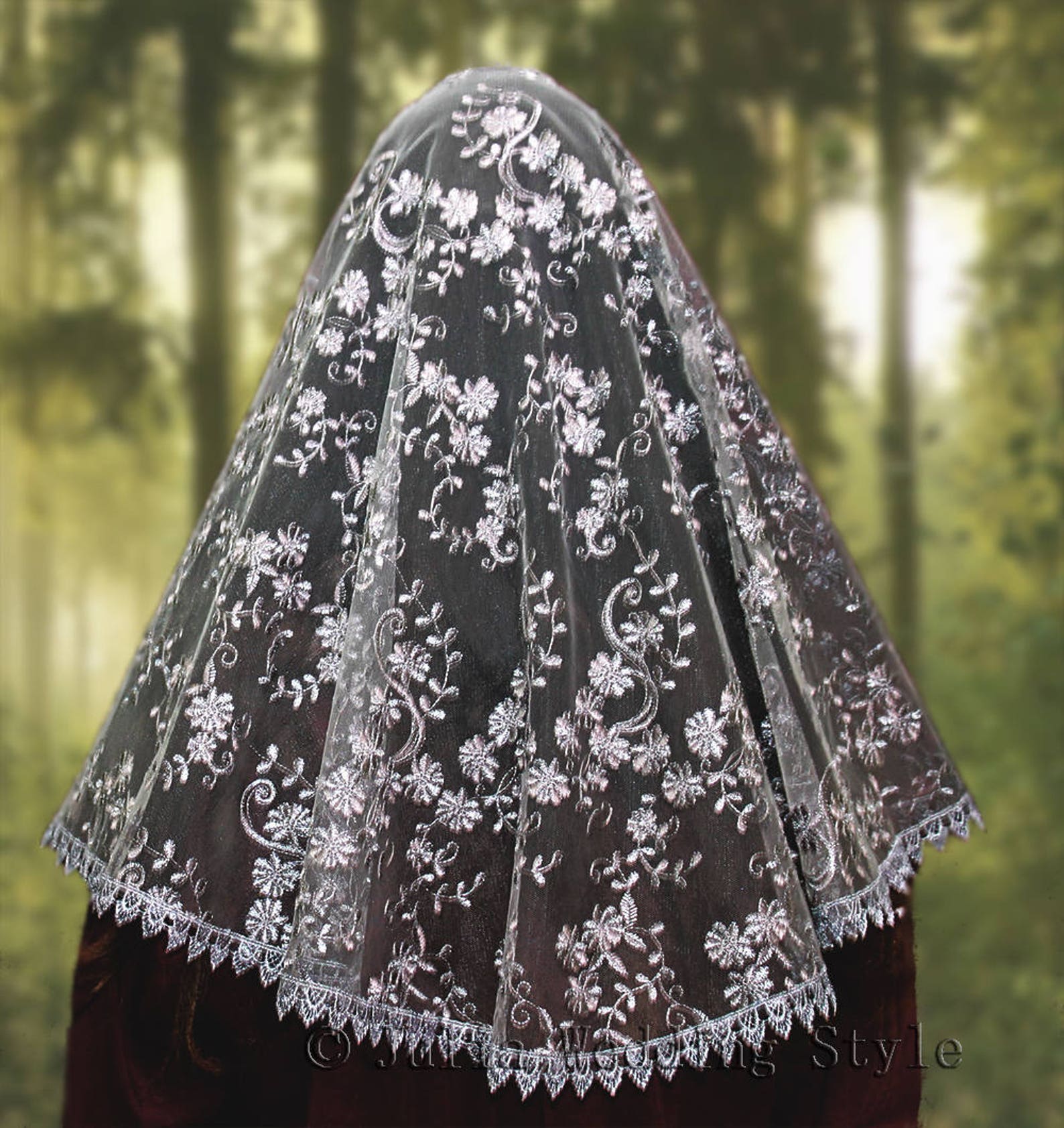 Gray Veil Religious Head Coverings Orthodox Veils Catholic Etsy