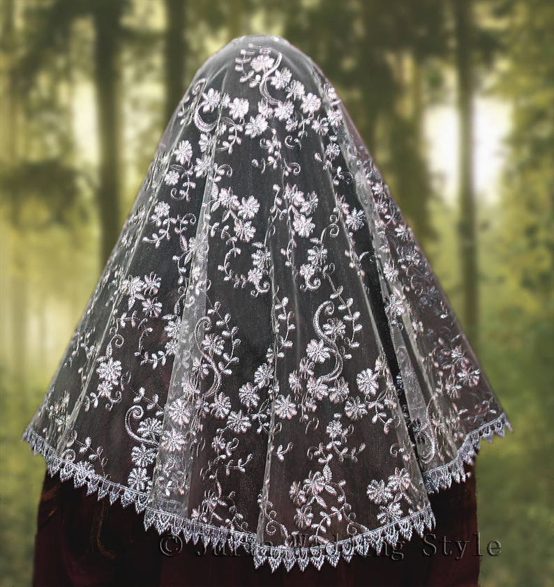 Gray Veil Religious Head Coverings Orthodox Veils Catholic Etsy