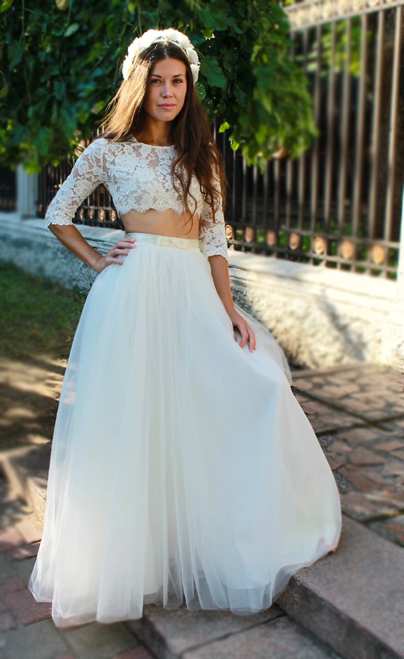 Ivory tulle skirt long tulle skirt women bridal tutus skirt ivory wedding bridal skirt long tulle skirt maxi women skirt image 3