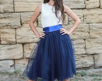 Navy Blue Tulle Skirt,blue tulle skirt,short tutu skirt,bridesmaid skirt,party skirt,Floor length Tutu Skirt,ballet skirt,womens tulle skirt
