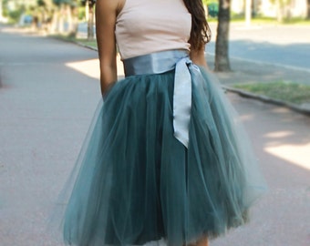 Dark Grey Tulle skirt,short tutu skirt,adult  tutus,teen tutus,prom tutu skirt,ballet skirt,bachelorette skirt,bridesmaid skirt,party skirt