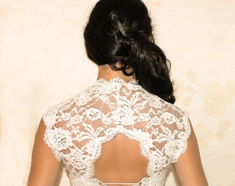 White Lace Wedding Bolero: Bridal Cover Up Shrug