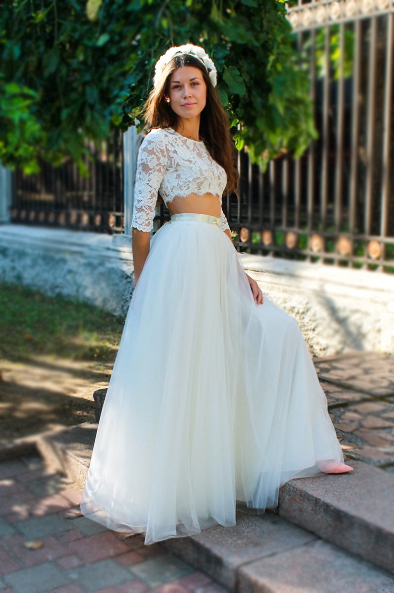 Ivory tulle skirt long tulle skirt women bridal tutus skirt ivory wedding bridal skirt long tulle skirt maxi women skirt image 2