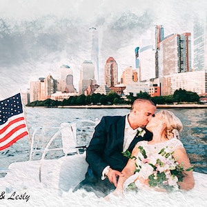 Watercolor portrait from your Mother&#39;s day watercolor wedding painting custom digital art print  gift customized portrait photo wedding gift