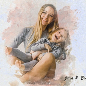 painting gift christmas Watercolor portrait from your photo  Gift for Christmas. Mother&#39;s day gift Personalised painting