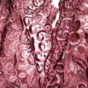 Burgundy Lace Chapel Veil Mantilla: Catholic Head Covering image 8