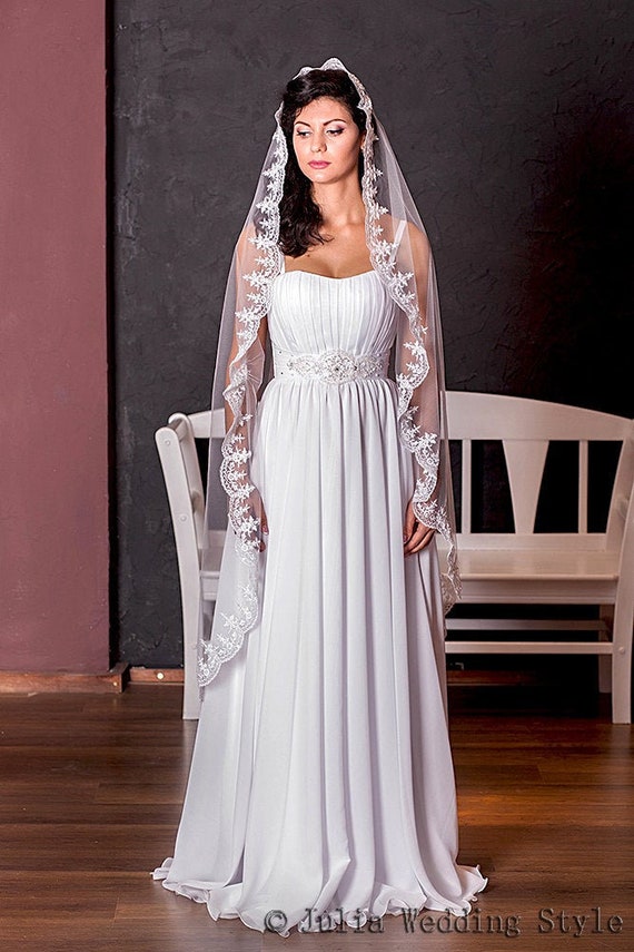 JOE TA.V.007Custom Floral VeilLace wedding veilOne Tier Flower VeilRoyal Cathedral Wedding Veil Cathedral Wedding Veil