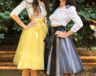 Yellow Tulle Skirt: Short Party Tutu, Bridesmaid Skirt