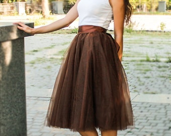 Tulle Skirt,chocolate Brown Tulle Skirt,short Tutu Skirt,floor