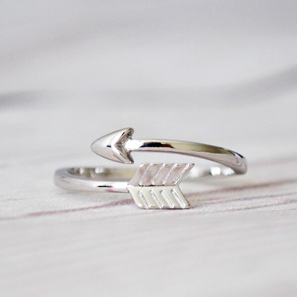 Dainty Arrow 925 Sterling Silver Ring Size 6, 7, 8 Sterling Silver Band, Unique Ring, Arrow Ring, Boho Ring, Women's Silver Ring