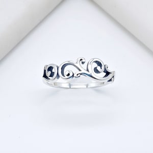Sterling Silver Vines Ring | Floral Ring | Unique Silver Band | Women&#39;s Sterling Silver Ring |
