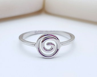 Dainty Sterling Silver Spiral Ring | Circle Ring | Swirl Ring | Minimalist Ring