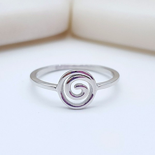 Dainty Sterling Silver Spiral Ring | Circle Ring | Swirl Ring | Minimalist Ring