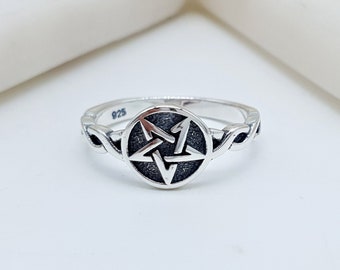 Sterling Silver Celtic Star Ring | Sterling Silver Pentagram Ring | Wiccan Witch Ring | Star Ring