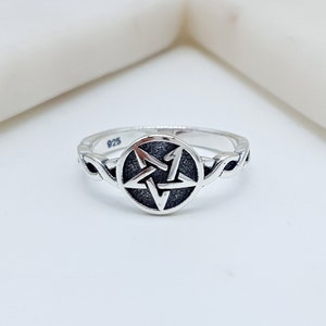 Sterling Silver Celtic Star Ring | Sterling Silver Pentagram Ring | Wiccan Witch Ring | Star Ring