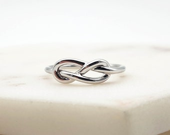 925 Sterling Silver Infinity Knot Ring | Infinity Love Knot Ring | Promise Ring | Infinity Reef Knot Ring | Eternity Ring