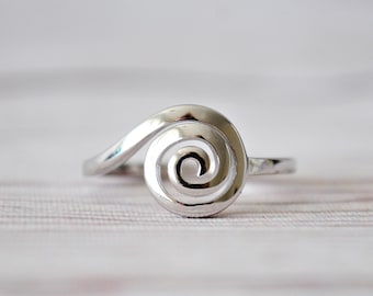 Sterling Silver Spiral Ring | Cute Silver Circle Ring |  Swirl Ring | Simple Silver Ring | Minimalist Ring
