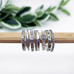 Sterling Silver Stacking Rings | Womens Silver Ring Set | Stackable ...